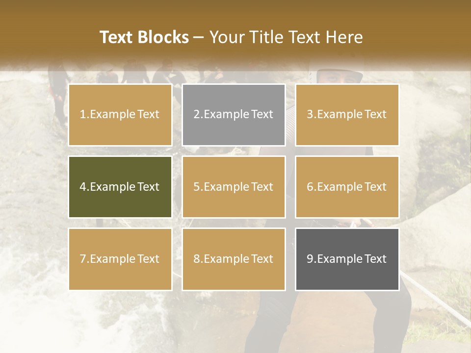 A Group Of People Climbing Up A Mountain PowerPoint Template