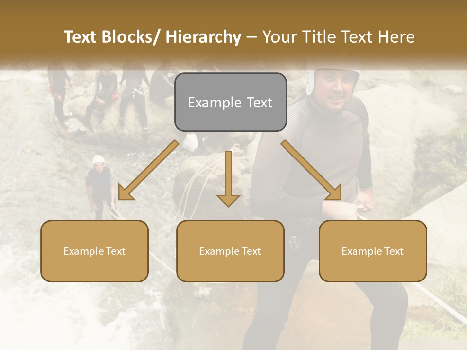 A Group Of People Climbing Up A Mountain PowerPoint Template