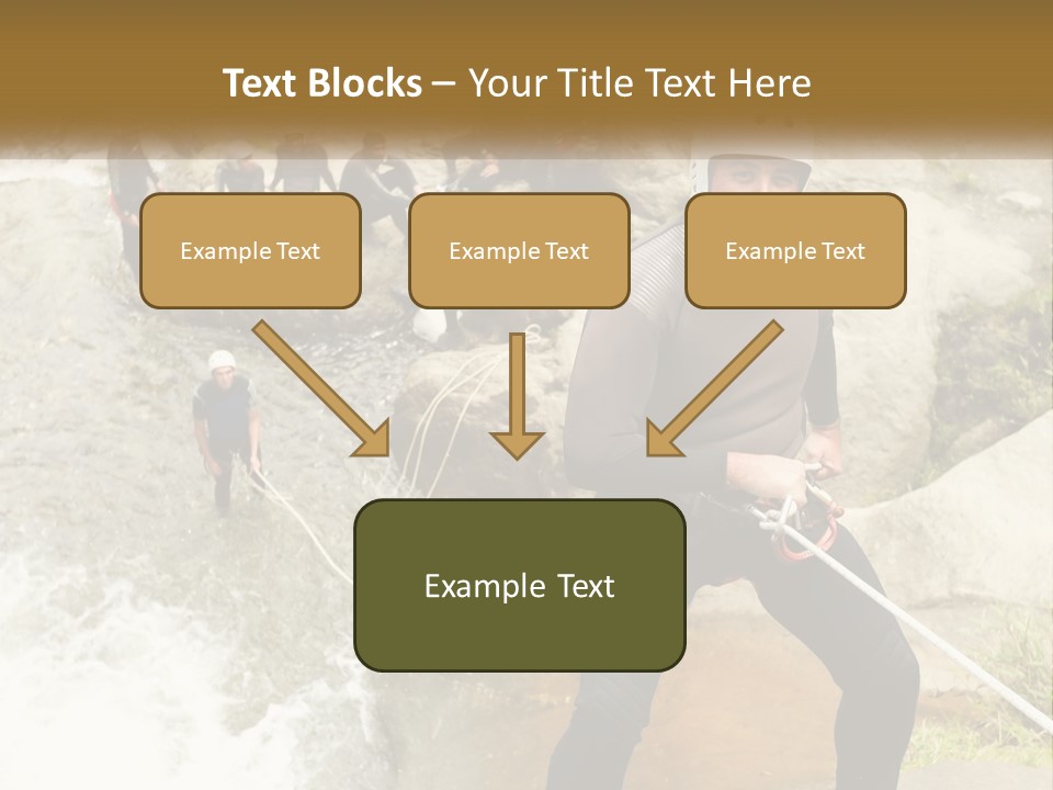 A Group Of People Climbing Up A Mountain PowerPoint Template