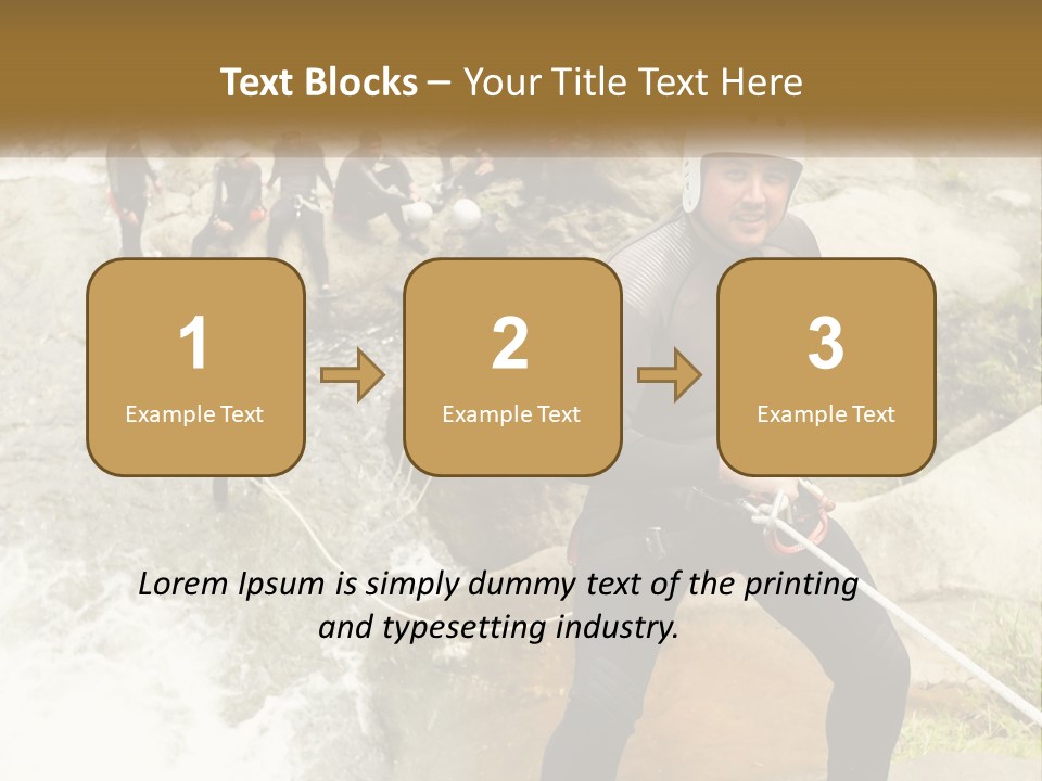 A Group Of People Climbing Up A Mountain PowerPoint Template