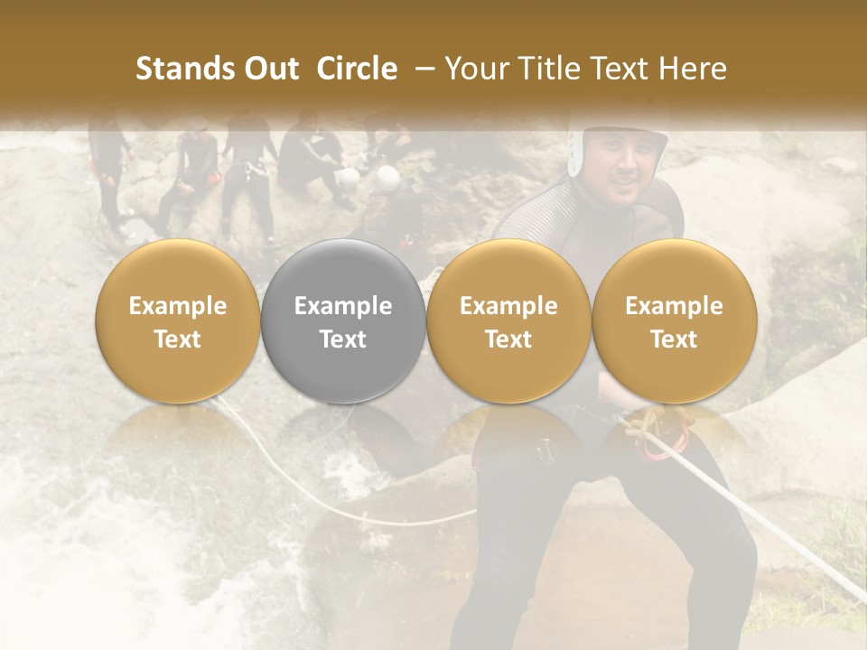 A Group Of People Climbing Up A Mountain PowerPoint Template