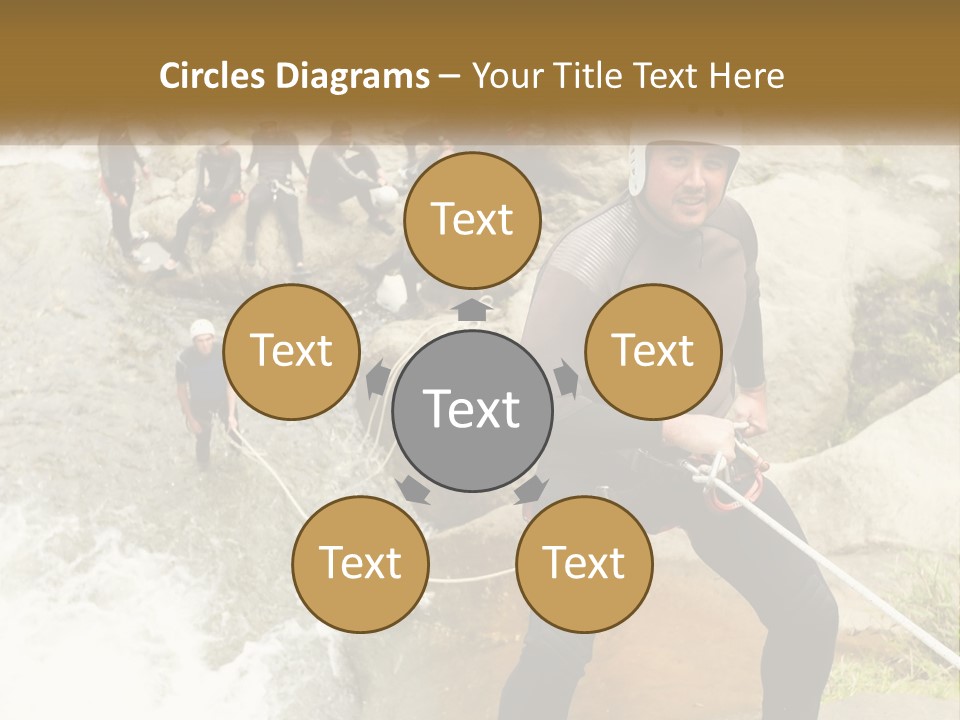 A Group Of People Climbing Up A Mountain PowerPoint Template