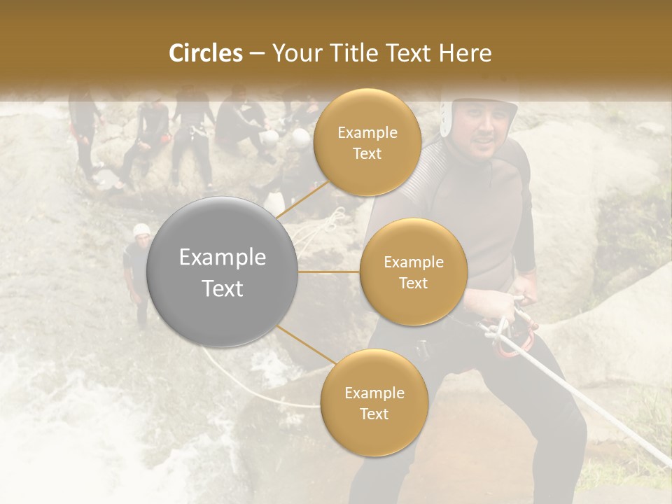 A Group Of People Climbing Up A Mountain PowerPoint Template