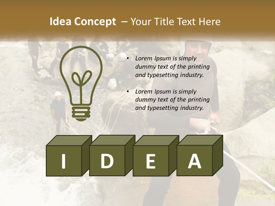 A Group Of People Climbing Up A Mountain PowerPoint Template