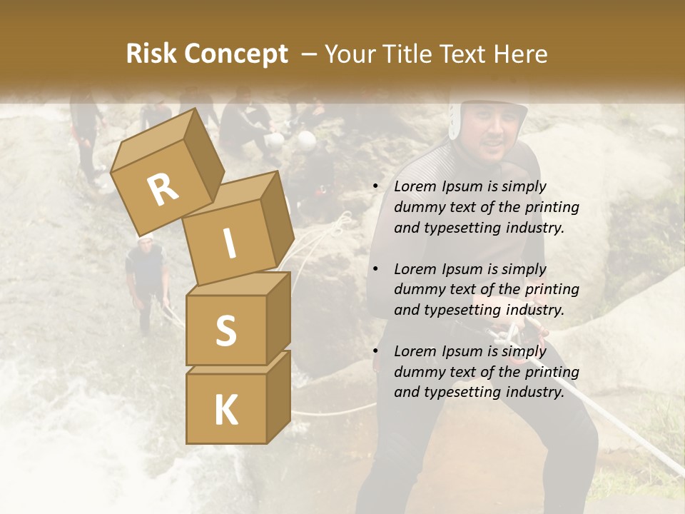 A Group Of People Climbing Up A Mountain PowerPoint Template