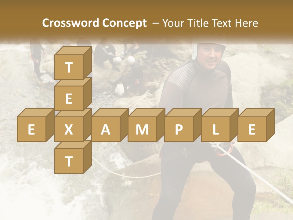 A Group Of People Climbing Up A Mountain PowerPoint Template