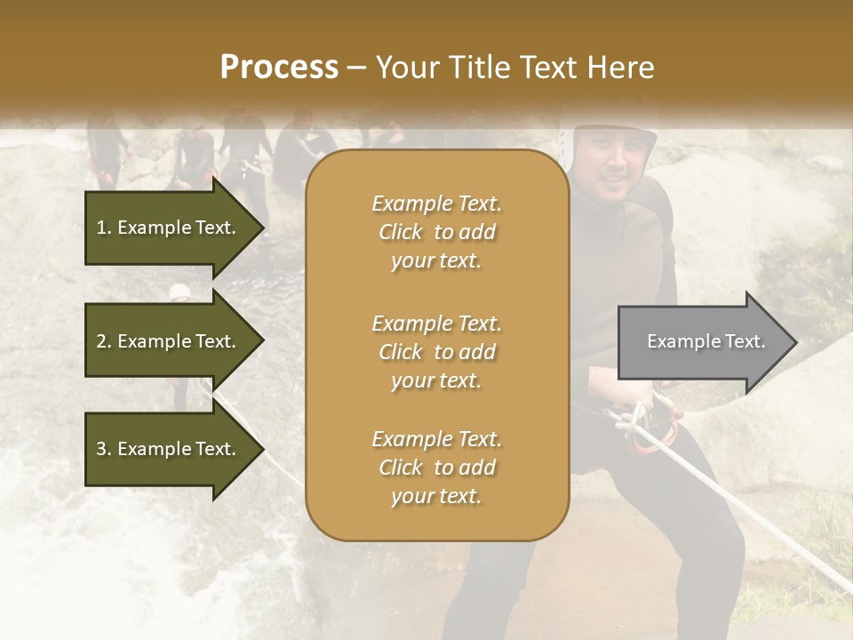 A Group Of People Climbing Up A Mountain PowerPoint Template