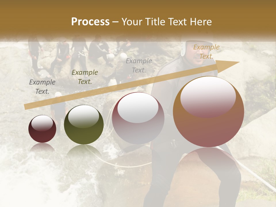 A Group Of People Climbing Up A Mountain PowerPoint Template