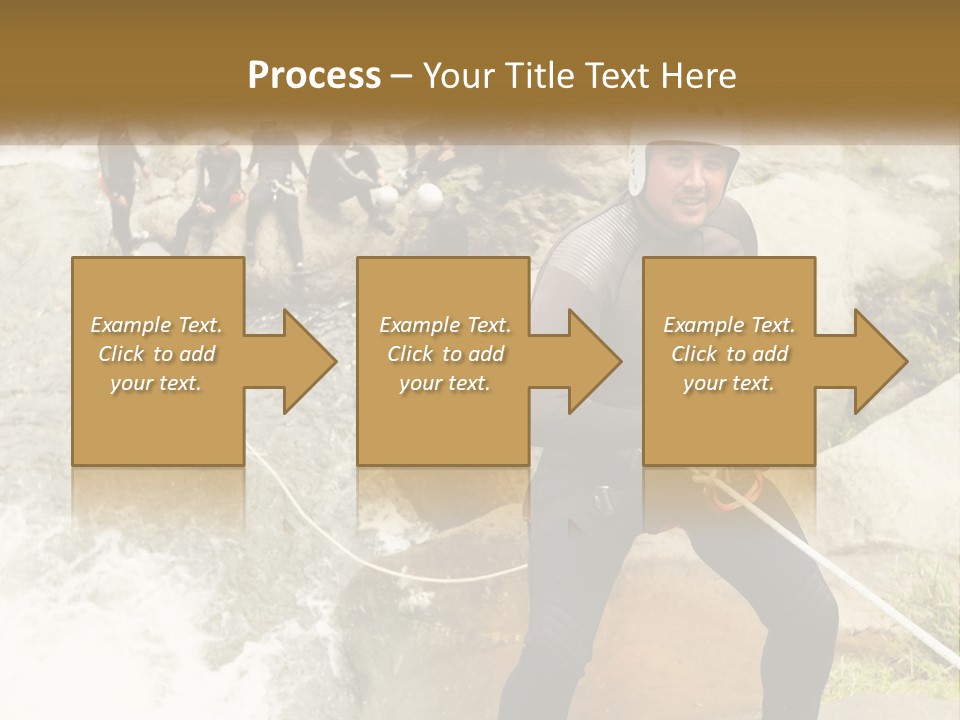 A Group Of People Climbing Up A Mountain PowerPoint Template