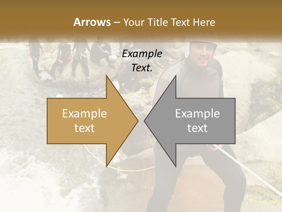 A Group Of People Climbing Up A Mountain PowerPoint Template