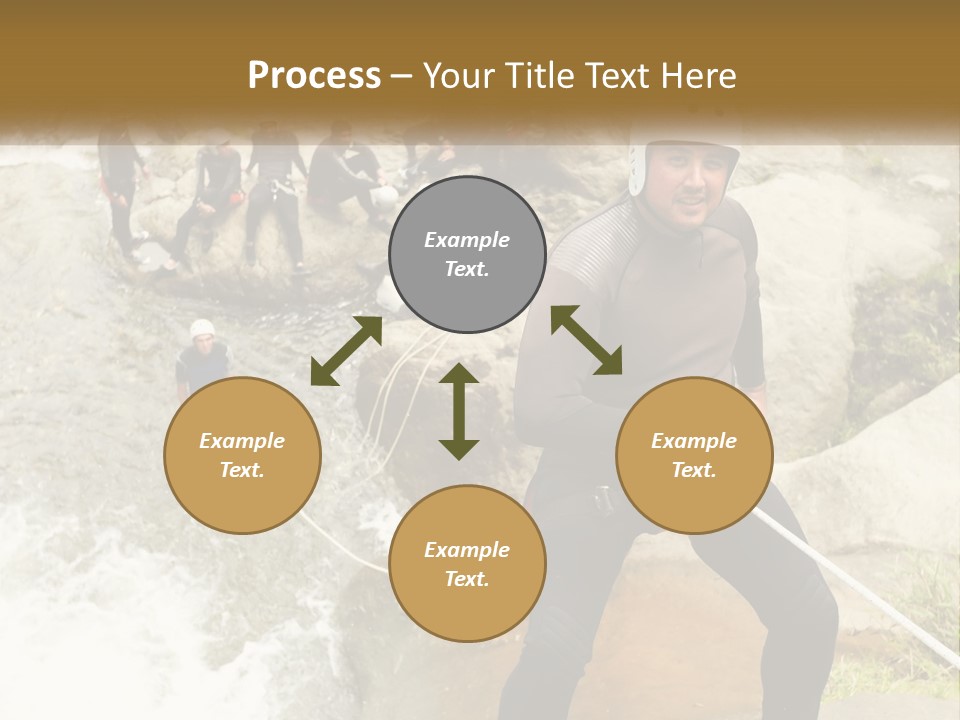 A Group Of People Climbing Up A Mountain PowerPoint Template