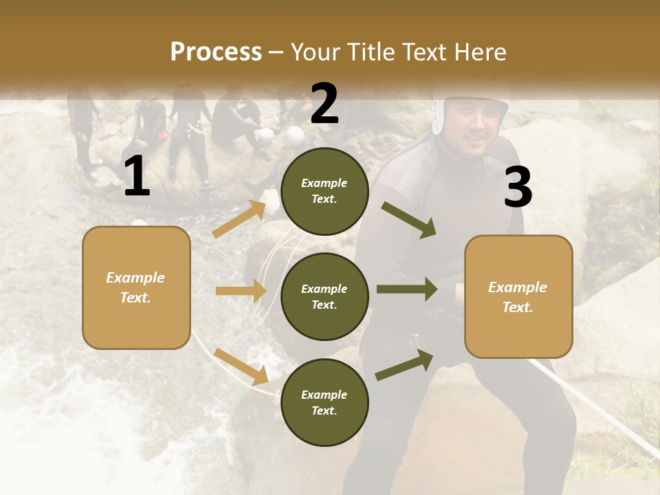A Group Of People Climbing Up A Mountain PowerPoint Template