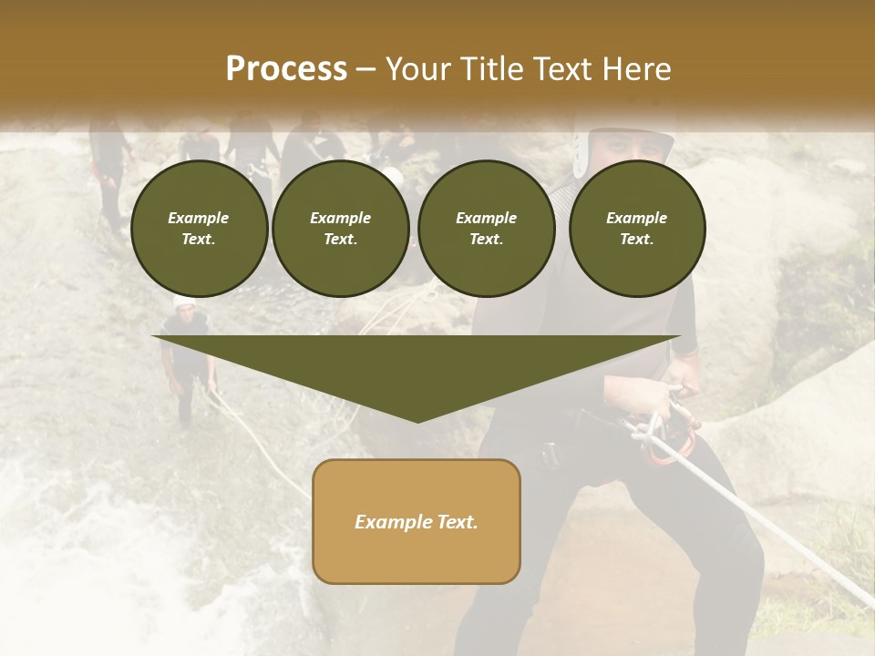 A Group Of People Climbing Up A Mountain PowerPoint Template