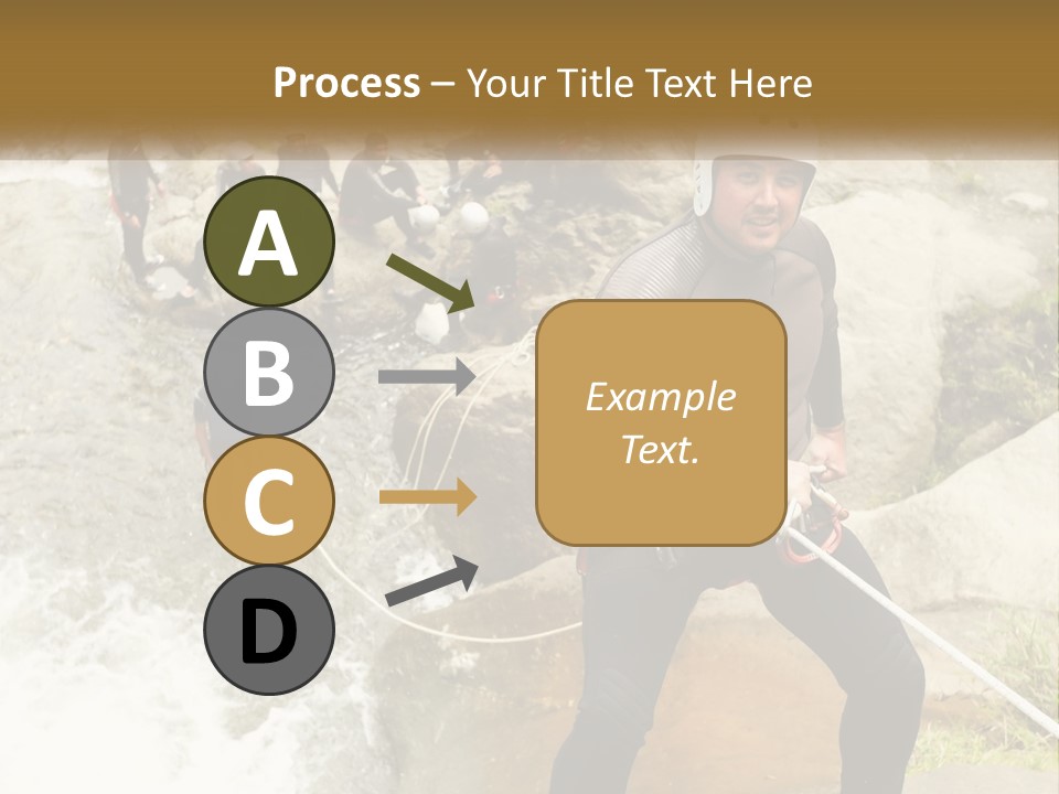 A Group Of People Climbing Up A Mountain PowerPoint Template