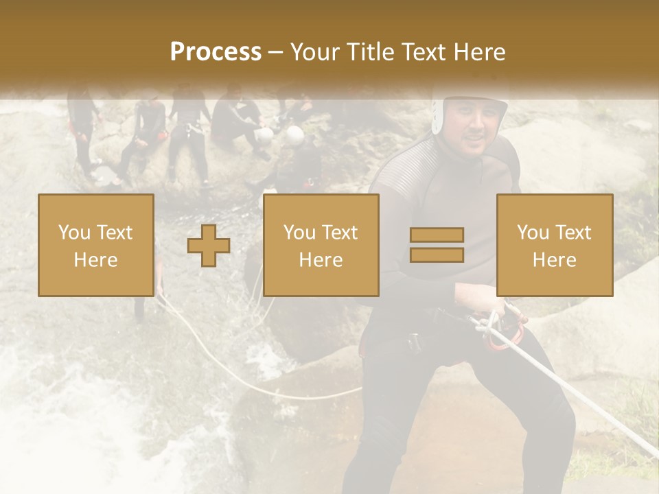 A Group Of People Climbing Up A Mountain PowerPoint Template