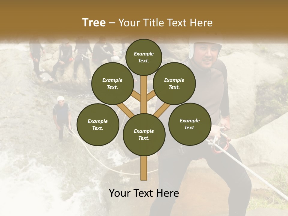 A Group Of People Climbing Up A Mountain PowerPoint Template