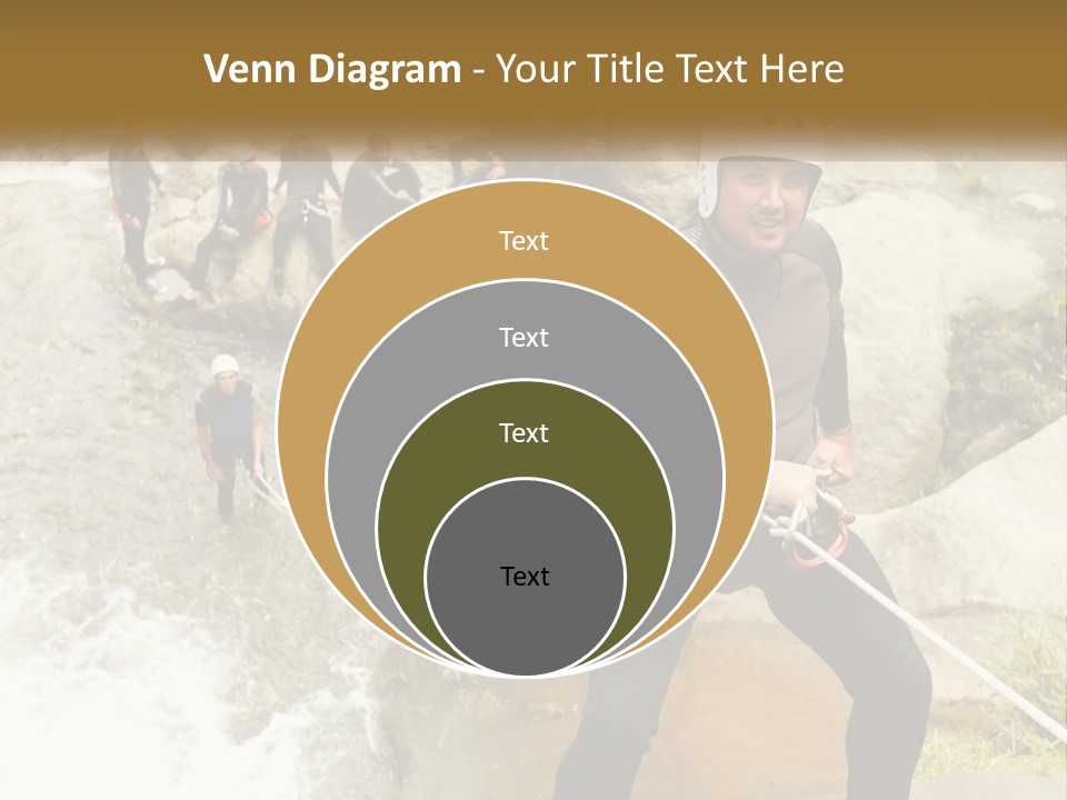 A Group Of People Climbing Up A Mountain PowerPoint Template