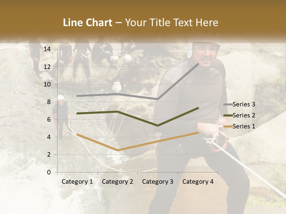A Group Of People Climbing Up A Mountain PowerPoint Template