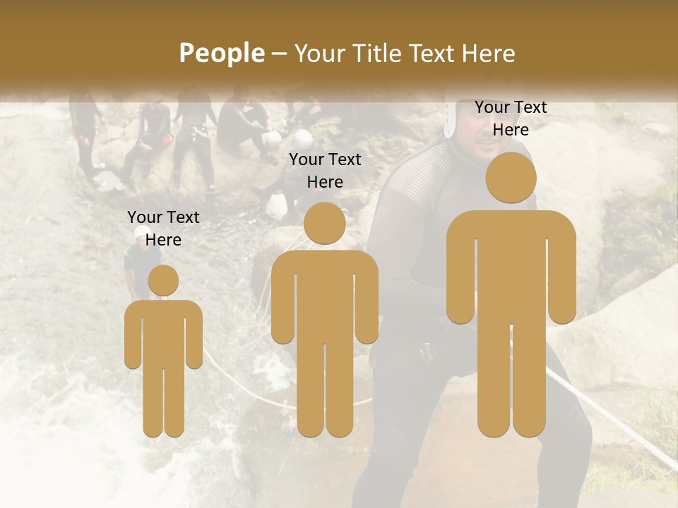 A Group Of People Climbing Up A Mountain PowerPoint Template