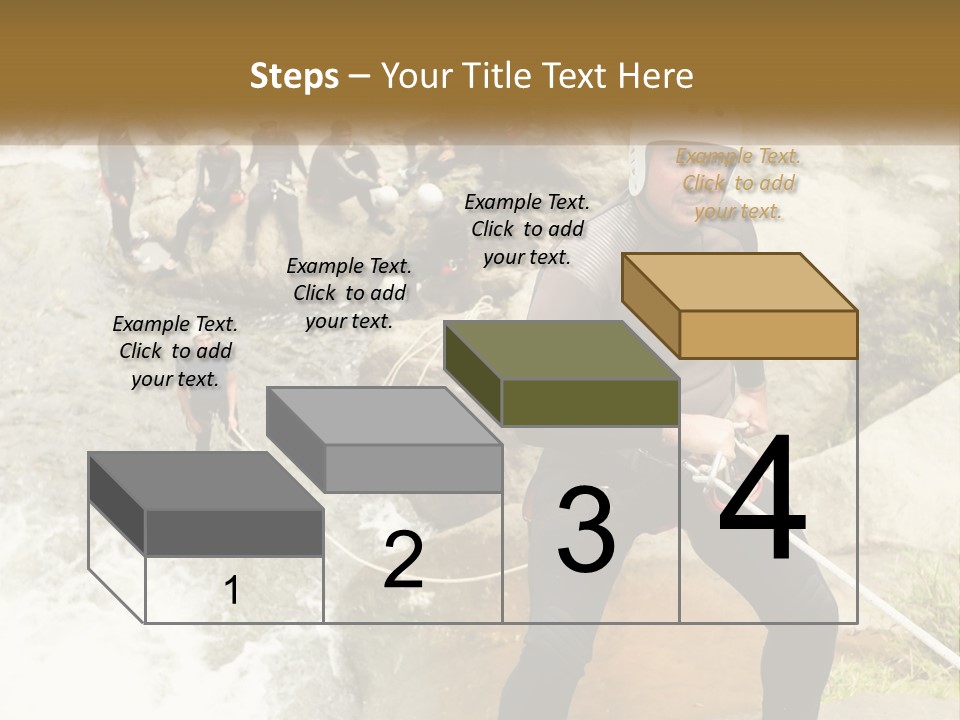 A Group Of People Climbing Up A Mountain PowerPoint Template