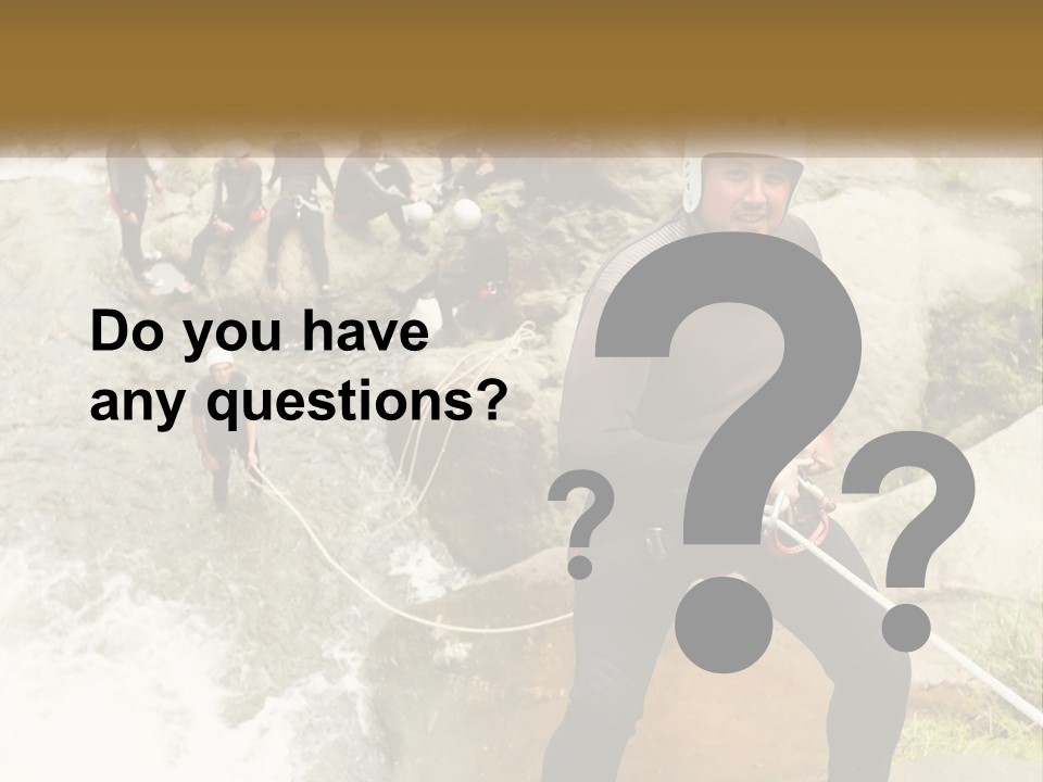 A Group Of People Climbing Up A Mountain PowerPoint Template