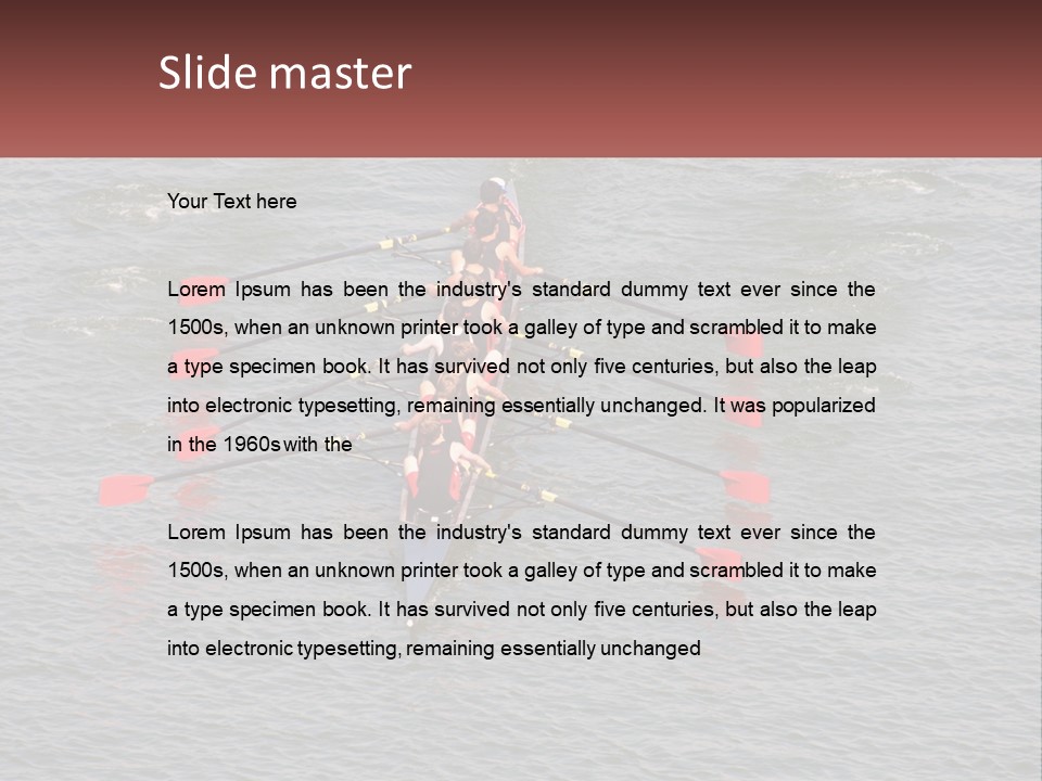 A Group Of People Rowing A Boat On A Body Of Water PowerPoint Template