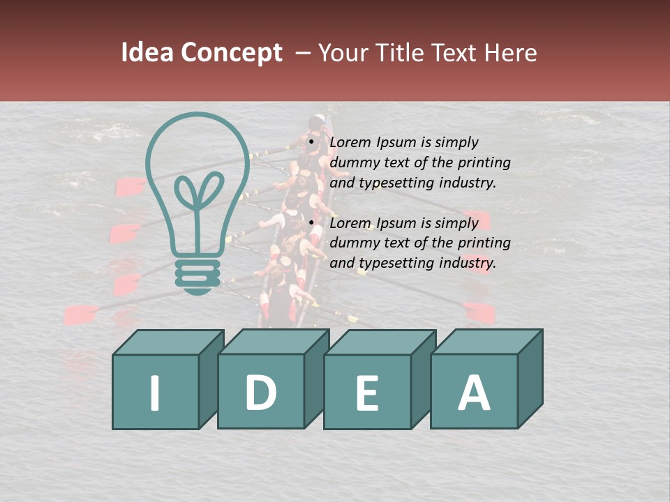 A Group Of People Rowing A Boat On A Body Of Water PowerPoint Template