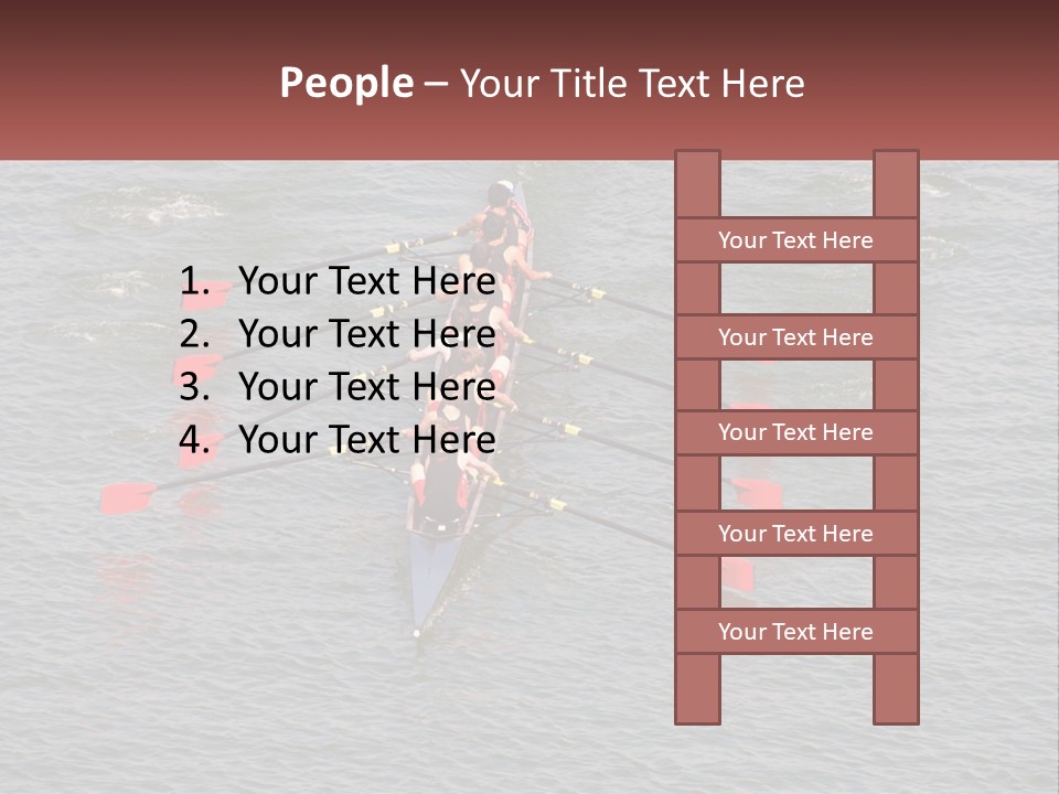 A Group Of People Rowing A Boat On A Body Of Water PowerPoint Template