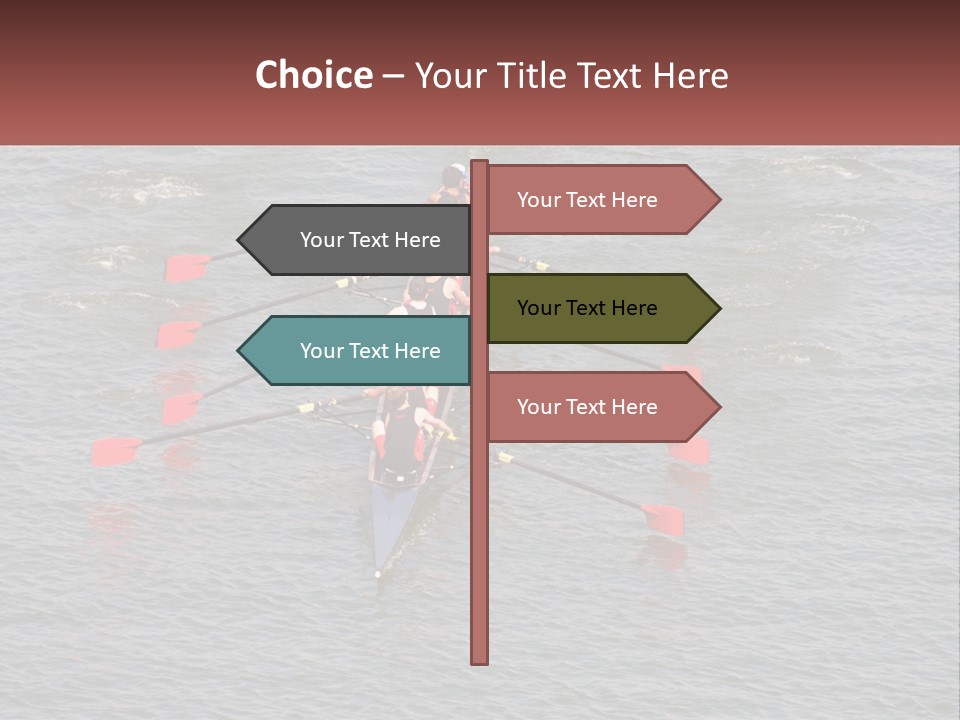 A Group Of People Rowing A Boat On A Body Of Water PowerPoint Template