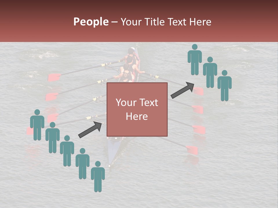 A Group Of People Rowing A Boat On A Body Of Water PowerPoint Template