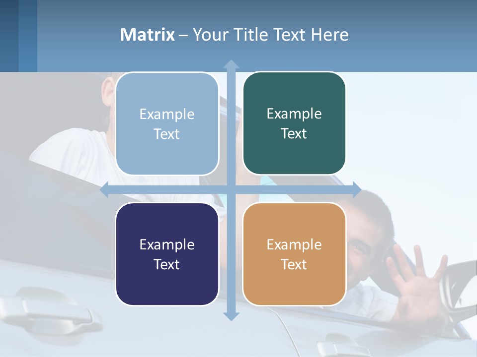 A Man And A Boy Waving Out Of A Car Window PowerPoint Template