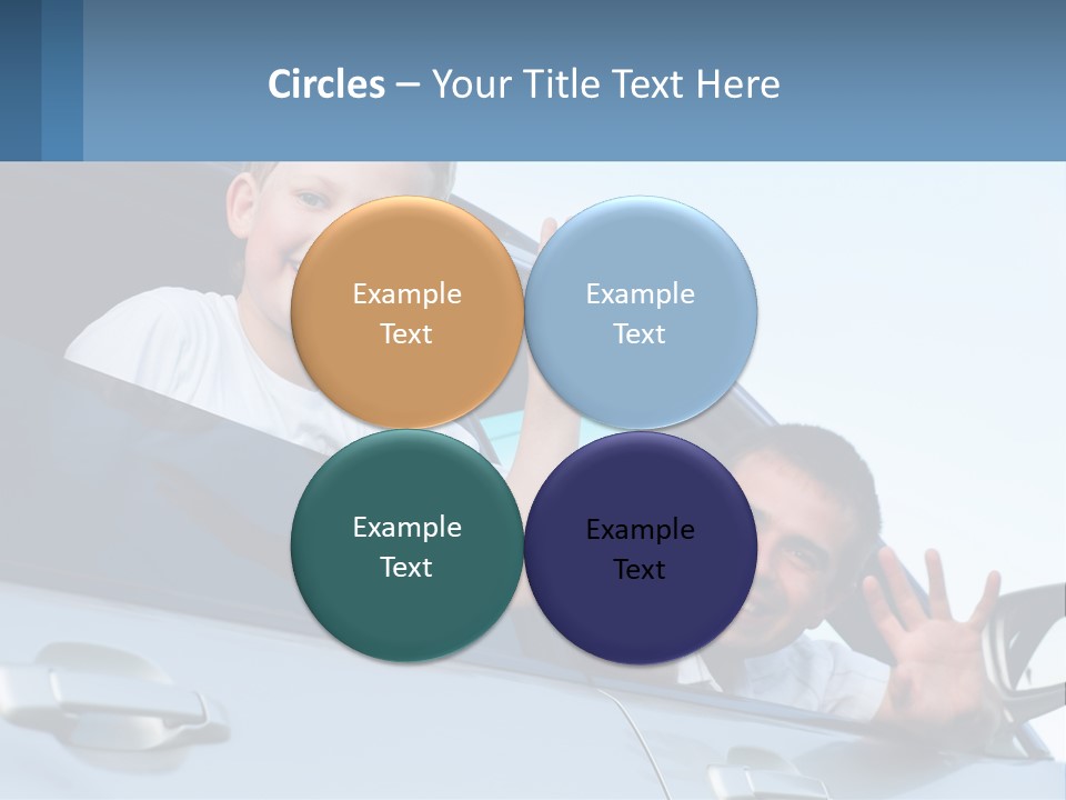 A Man And A Boy Waving Out Of A Car Window PowerPoint Template