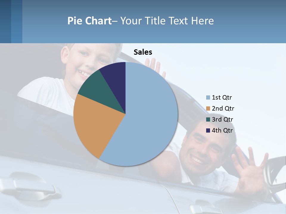 A Man And A Boy Waving Out Of A Car Window PowerPoint Template
