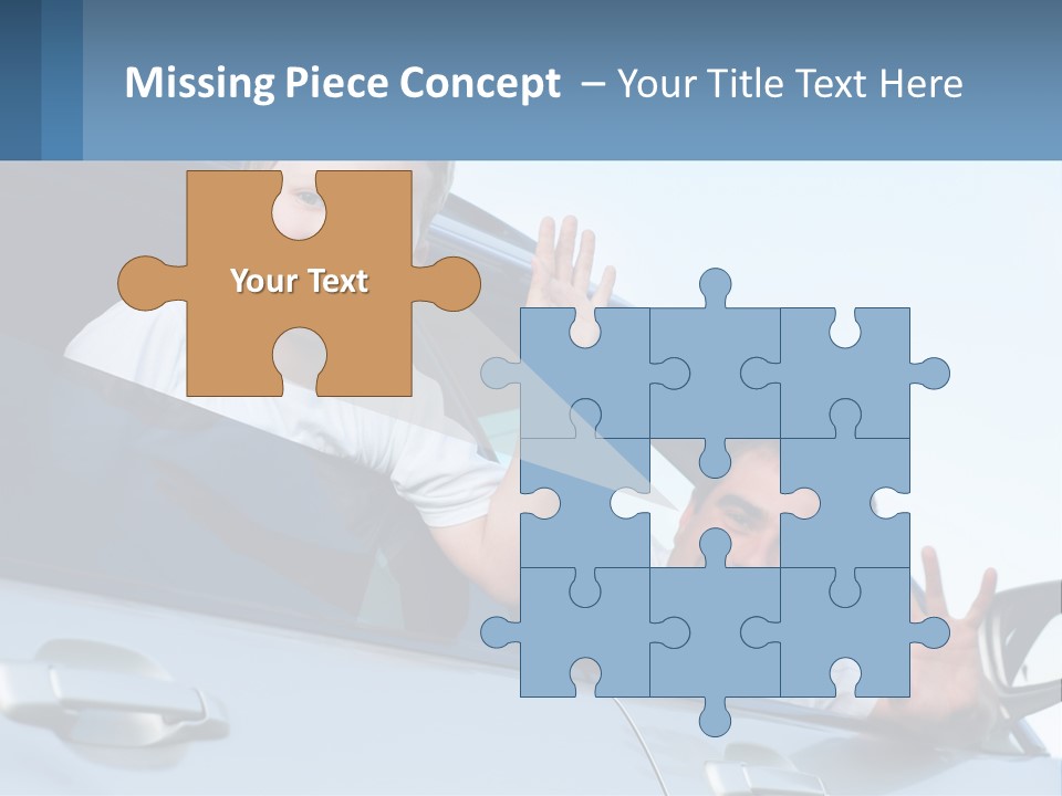 A Man And A Boy Waving Out Of A Car Window PowerPoint Template