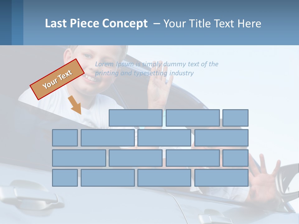 A Man And A Boy Waving Out Of A Car Window PowerPoint Template