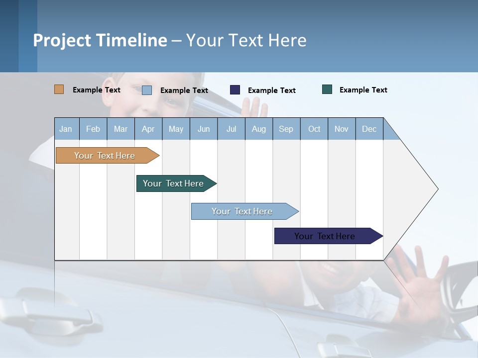 A Man And A Boy Waving Out Of A Car Window PowerPoint Template