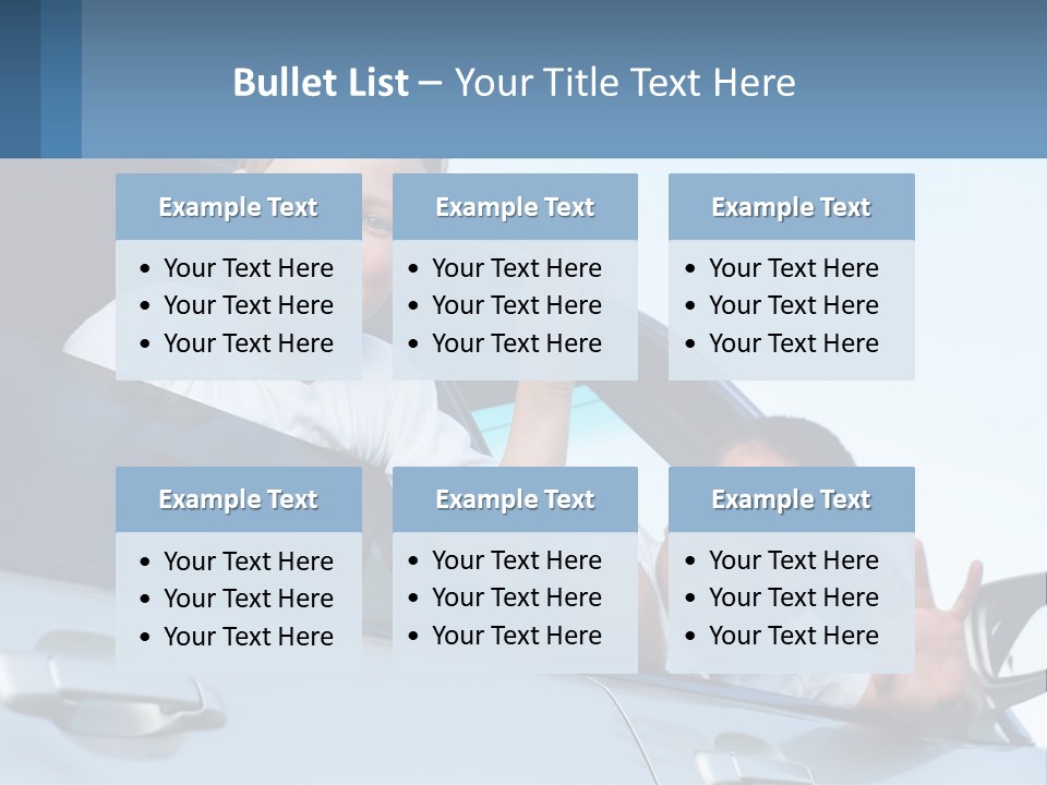 A Man And A Boy Waving Out Of A Car Window PowerPoint Template