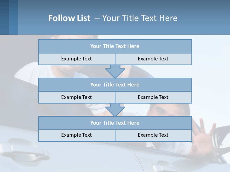 A Man And A Boy Waving Out Of A Car Window PowerPoint Template