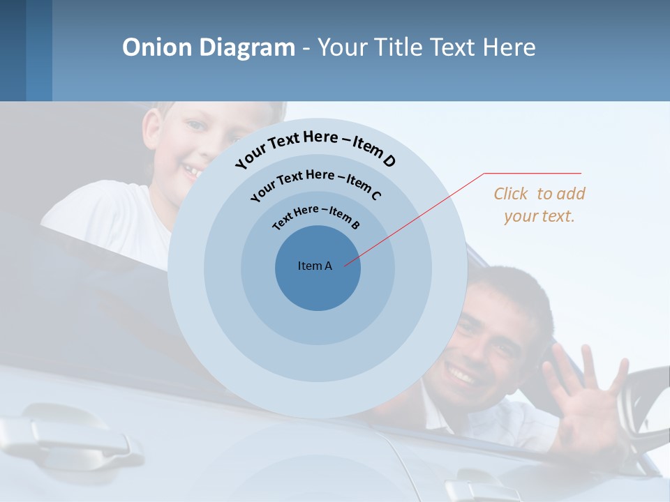 A Man And A Boy Waving Out Of A Car Window PowerPoint Template