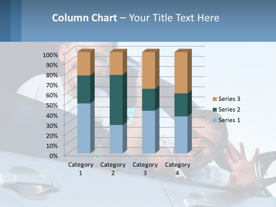 A Man And A Boy Waving Out Of A Car Window PowerPoint Template