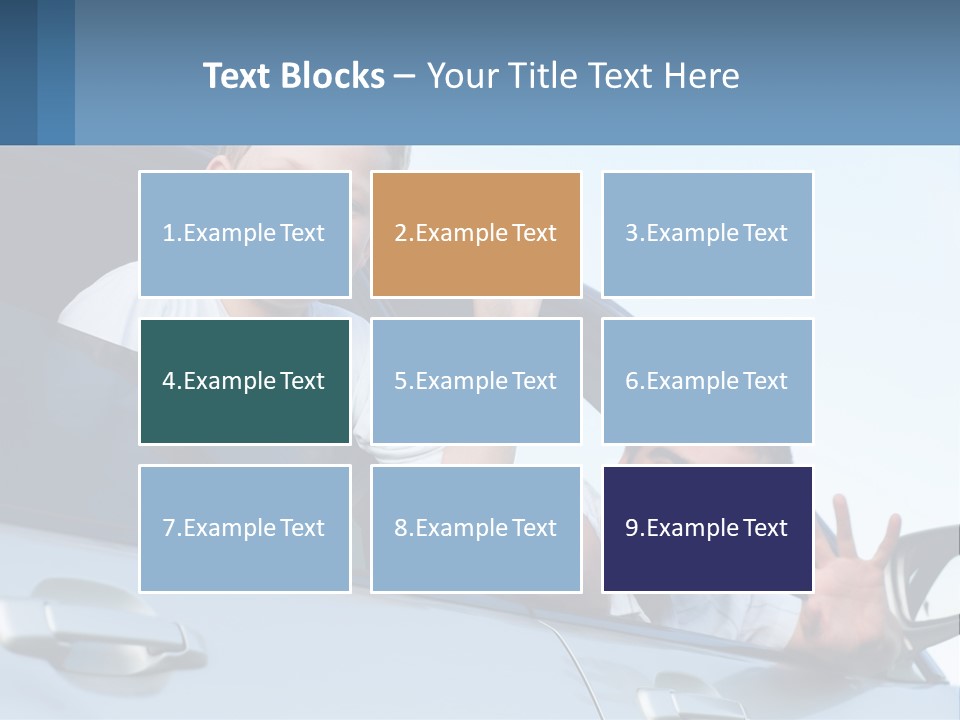 A Man And A Boy Waving Out Of A Car Window PowerPoint Template