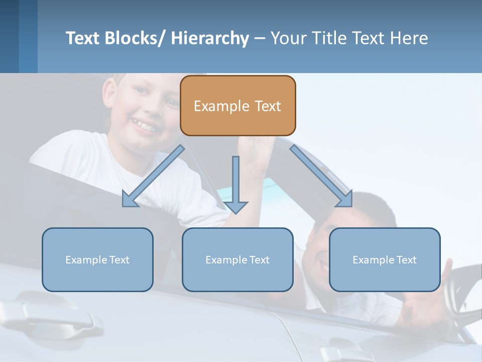 A Man And A Boy Waving Out Of A Car Window PowerPoint Template