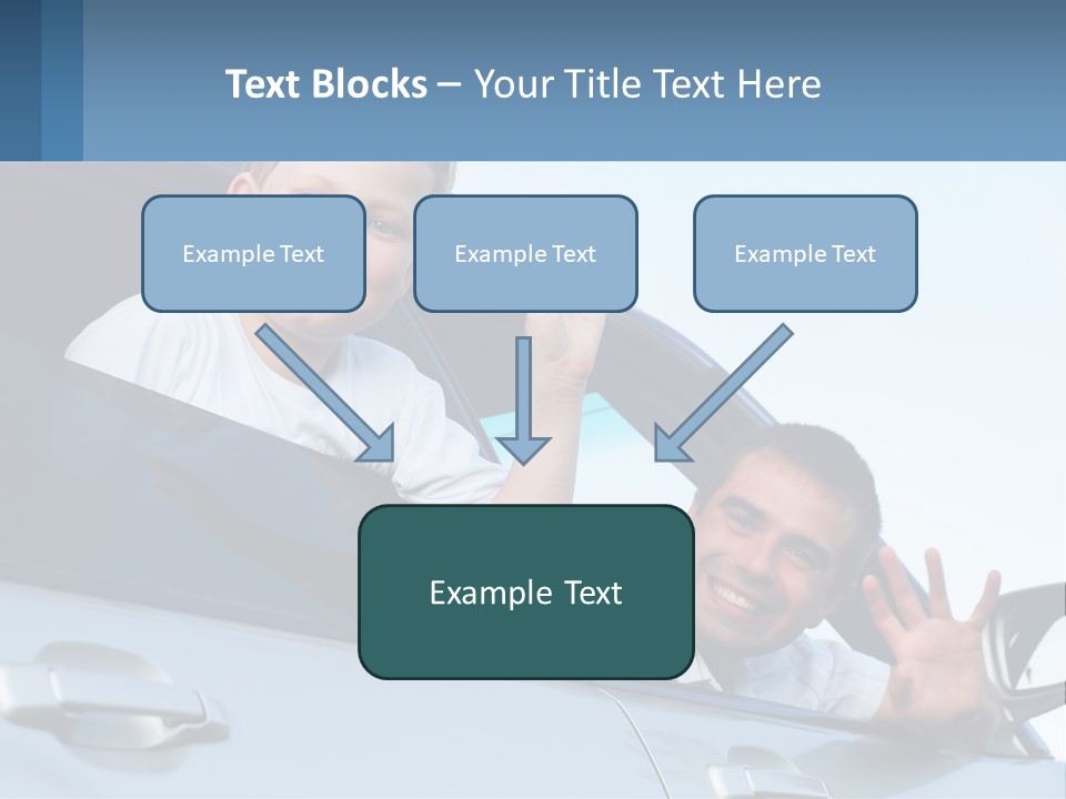 A Man And A Boy Waving Out Of A Car Window PowerPoint Template