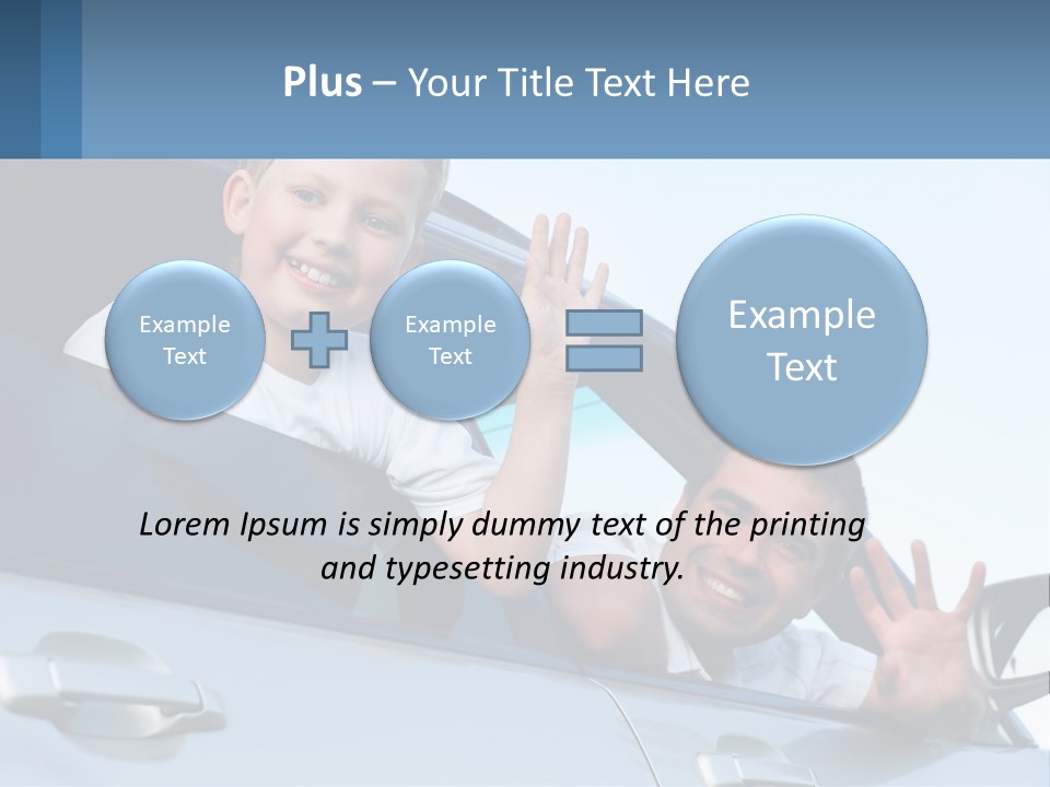A Man And A Boy Waving Out Of A Car Window PowerPoint Template
