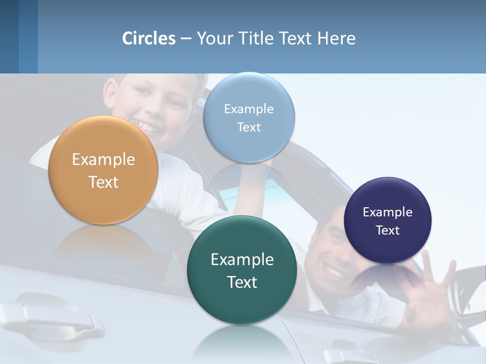 A Man And A Boy Waving Out Of A Car Window PowerPoint Template