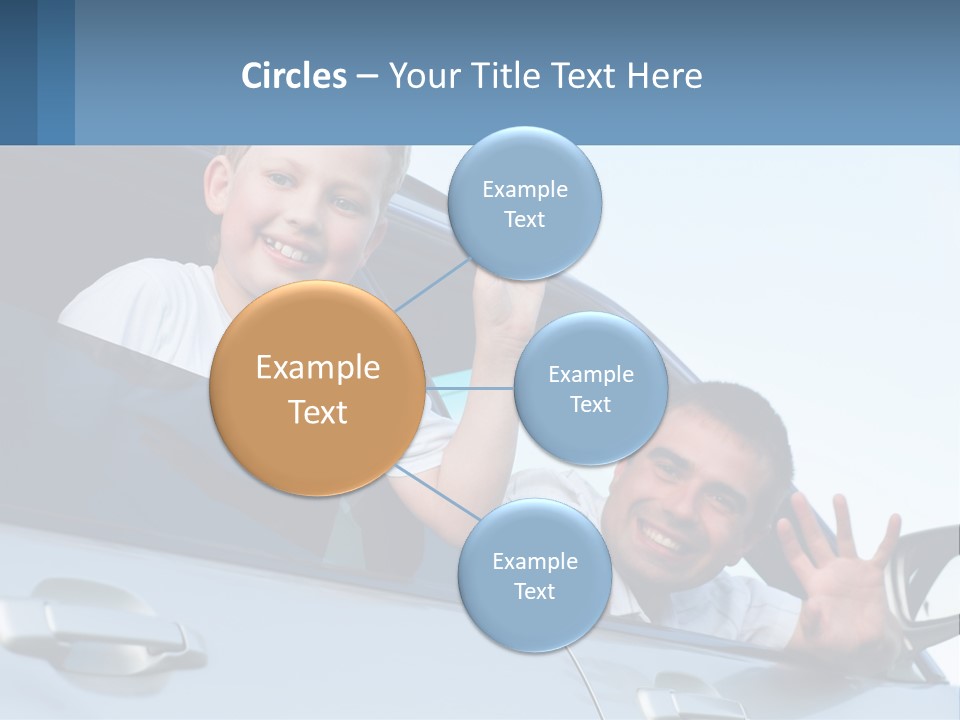 A Man And A Boy Waving Out Of A Car Window PowerPoint Template