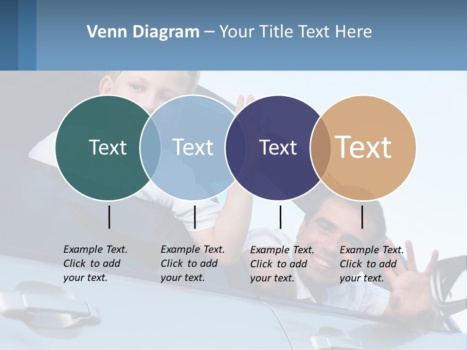 A Man And A Boy Waving Out Of A Car Window PowerPoint Template