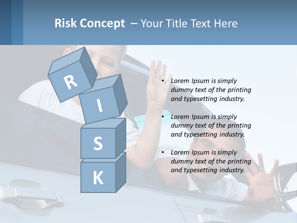 A Man And A Boy Waving Out Of A Car Window PowerPoint Template