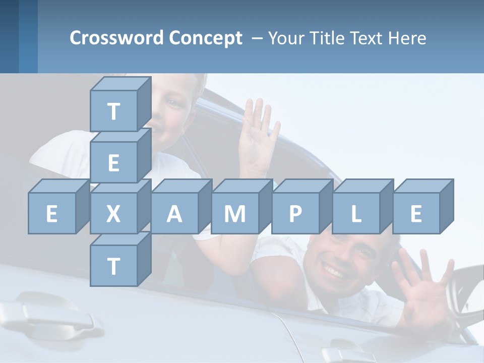 A Man And A Boy Waving Out Of A Car Window PowerPoint Template