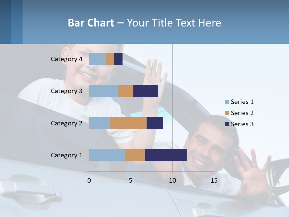 A Man And A Boy Waving Out Of A Car Window PowerPoint Template
